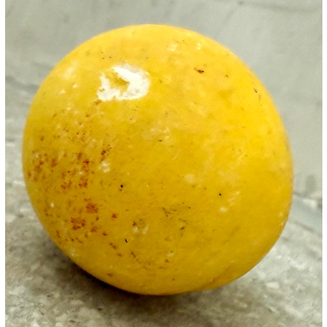 Yellow Vintage Italian Alabaster Stone Fruit Collection of 9 For Sale - Image 8 of 12
