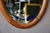Brown Vintage Oval Dressing Table Mirror in Beveled Oak and Chrome Finish, 1960s For Sale - Image 8 of 10