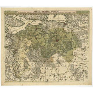 Antique Map of Brabant in the Netherlands, 1700 For Sale