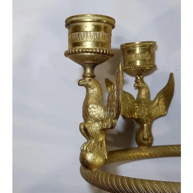 Early 19th Century Empire Gilt Bronze Candle Sconces, Set of 2 For Sale - Image 6 of 13