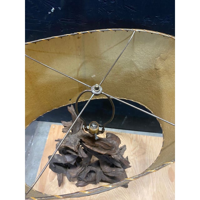 Large 1940's Driftwood Table Lamp For Sale In New York - Image 6 of 12