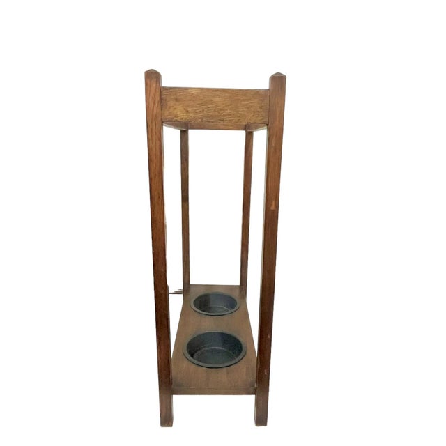 English Early 20th Century Antique Mission Style Oak Stick Umbrella Stand Arts and Crafts Style For Sale - Image 3 of 12