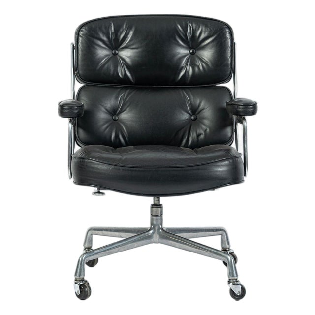 Eames Time Life Executive Chair Herman Miller Black Leather Office Chair 1981 For Sale