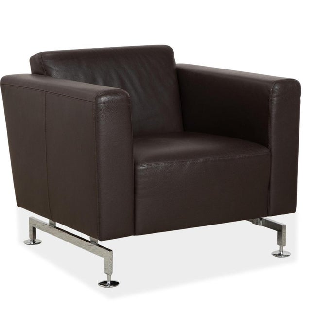 Serge Armchair in Brown Leather from Brühl For Sale - Image 13 of 13