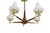 Danish Mid Century Modern Light Fixture Chandelier 5 Frosted Glass Shades