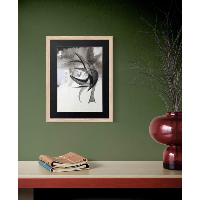 Eugène Eechaut, Surrealist Composition. 1971, Ink on Paper, in Very Good conditions. Designed 1970 to 1979