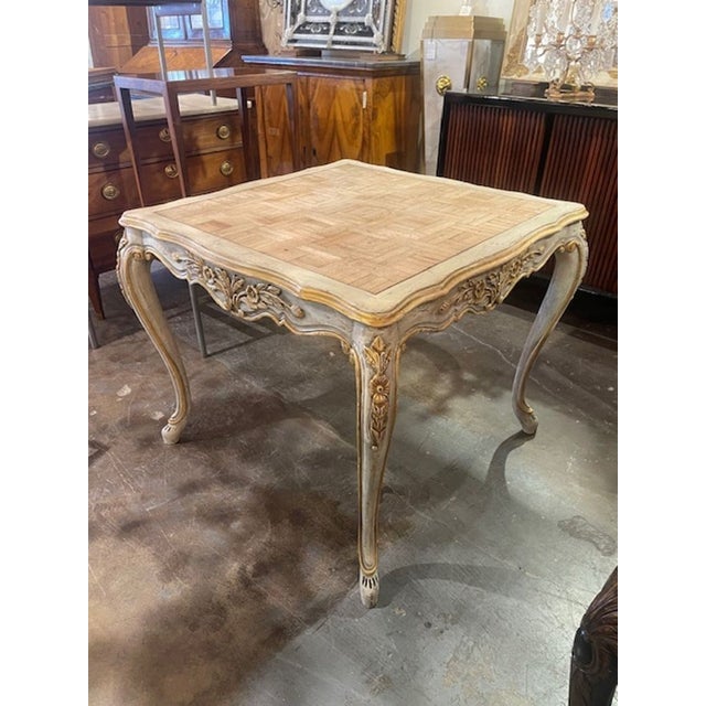 Vintage Italian Carved and Painted Game Table For Sale - Image 9 of 10