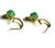 Metal 14k Yellow Gold Hoop Drop Earrings With Cabochon Emeralds & Diamonds, A Pair For Sale - Image 7 of 8