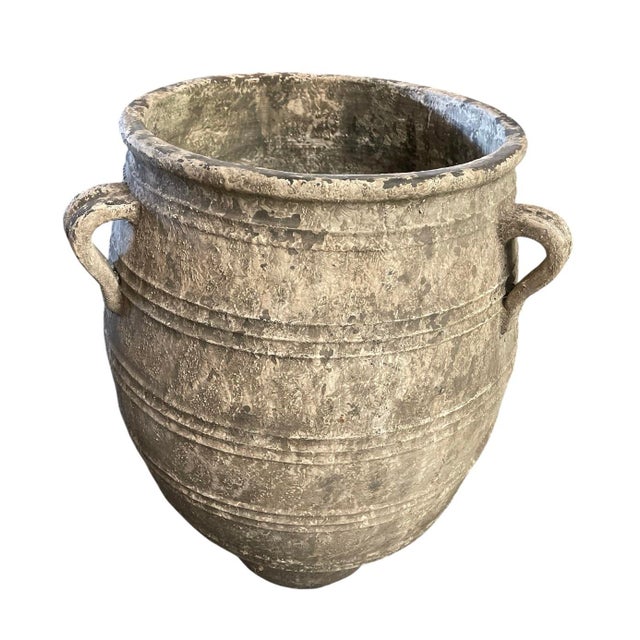 Vintage Hand-Thrown Mediterranean Terracotta Garden Urn For Sale - Image 4 of 12