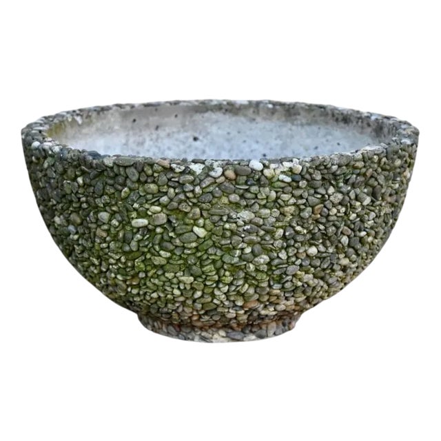 Large Spherical Concrete Planter, 1980s For Sale