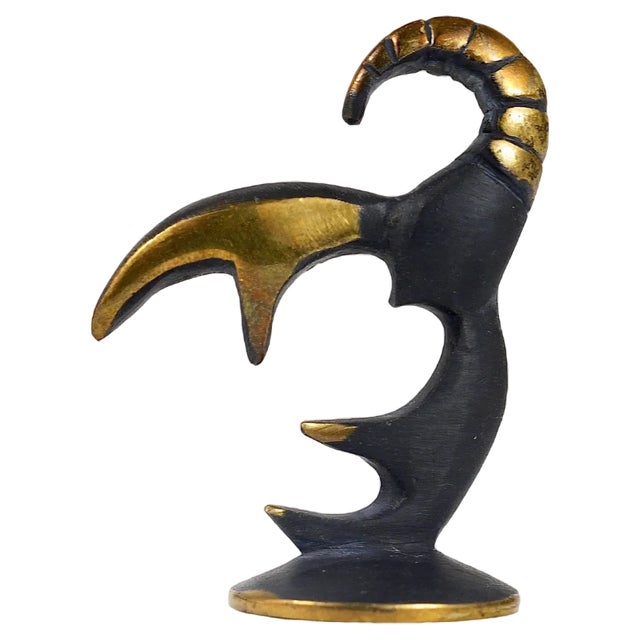 Brass Scorpio Zodiac Figurine attributed to Walter Bosse for Hertha Baller, Austria, 1950s For Sale