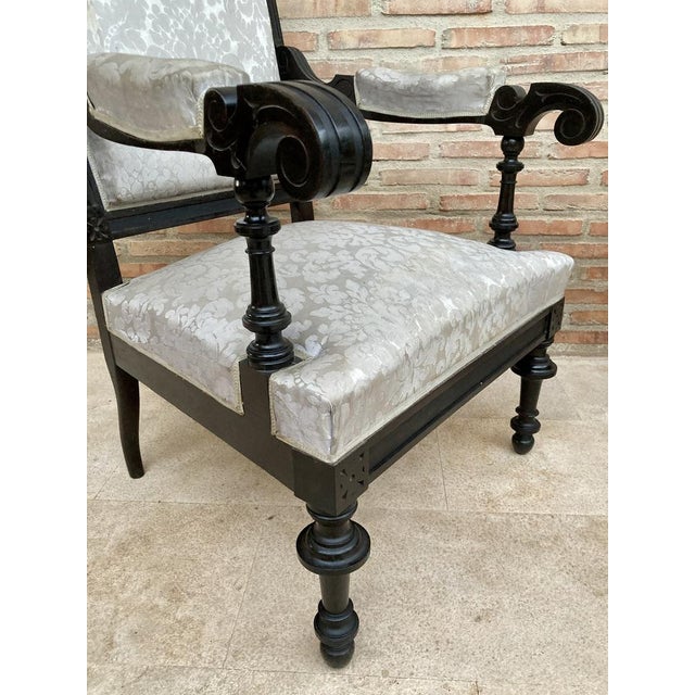 1900 - 1909 Alphonsine Armchairs in Ebonized Wood, 1900s, Set of 2 For Sale - Image 5 of 18