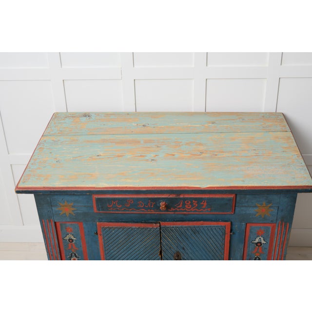 Blue Swedish Blue & Red Sideboard For Sale - Image 8 of 14