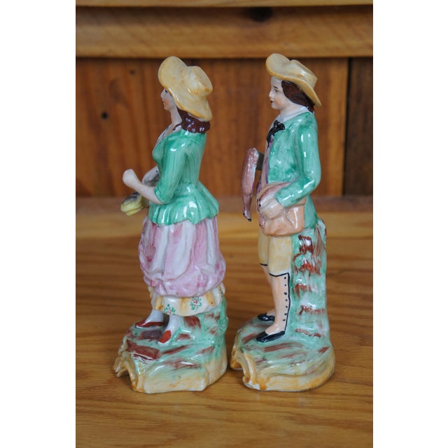 Mid 20th Century Mid 20th Century Old Staffordshire Ware Porcelain Fish Pheasant Game Harvest Figurines 8" For Sale - Image 5 of 12