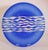 Leonard Marty Cobalt Blue With Etched Waves Large Art Glass Bowl Signed Dated For Sale - Image 10 of 12