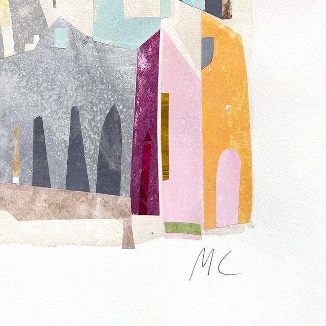 Townhouses - Original Architectural Still Life Mixed Media Collage on Paper by Maria C. Bernhardsson For Sale In Los Angeles - Image 6 of 6