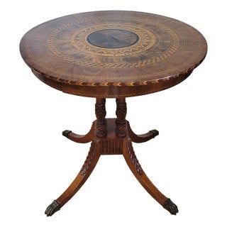 Antique Italian 19th C Exotic Inlaid Oilvewood Salon Side Table For Sale