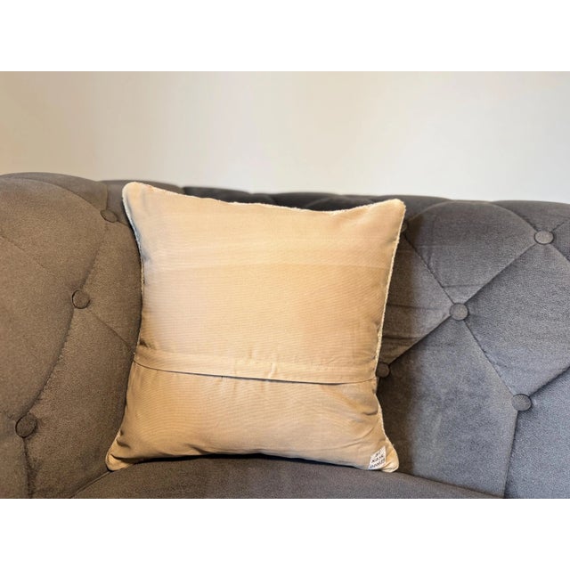 Earthy Hemp Throw Pillow, Sage Green Blush Pink Ivory Cushion, Handwoven Turkish Pillow With Insert, 16x16 In For Sale In New York - Image 6 of 6