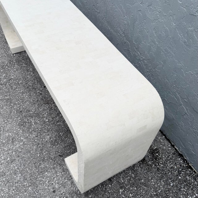 Maitland - Smith Postmodern Tessellated Stone Waterfall Console Table by Maitland Smith For Sale - Image 4 of 11