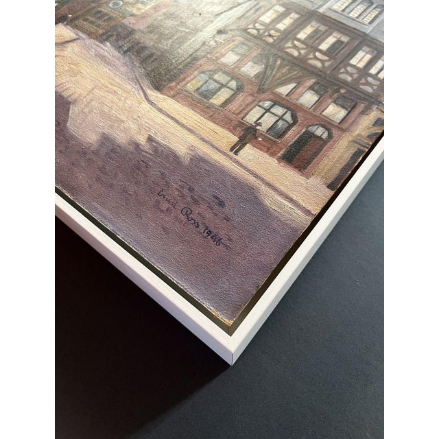 Emil Ross, the View of the Cathedral in Frankfurt Am Main from the Market, 1946, Oil on Canvas, Framed For Sale - Image 6 of 9