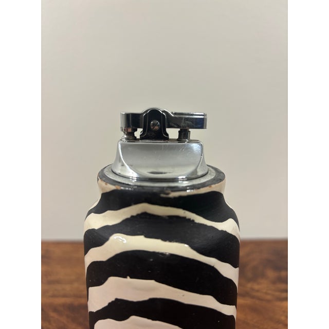 Ceramic 1960s Aldo Londi for Bitossi Rare Italian Zebra Glaze Ceramic Smoking Set For Sale - Image 7 of 12