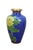 Two mid to early 20th century Chinese Cloisonne cobalt blue floral Ponies and butterflies bud vases / mantel vases /...