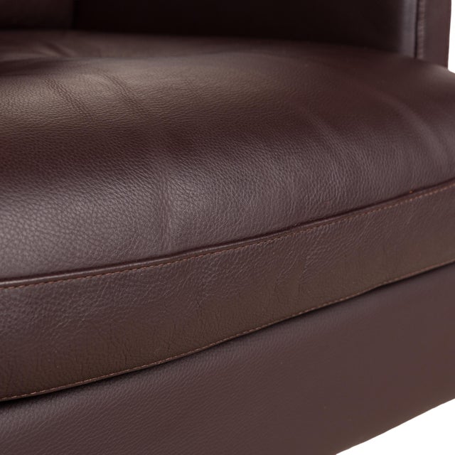 Modern Cor Leather Armchair in Brown with Swivel Function from Conseta For Sale - Image 3 of 13