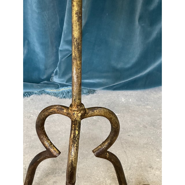 Spanish Gilt Iron Side Table on an Elevated Tripod Base For Sale In New York - Image 6 of 12