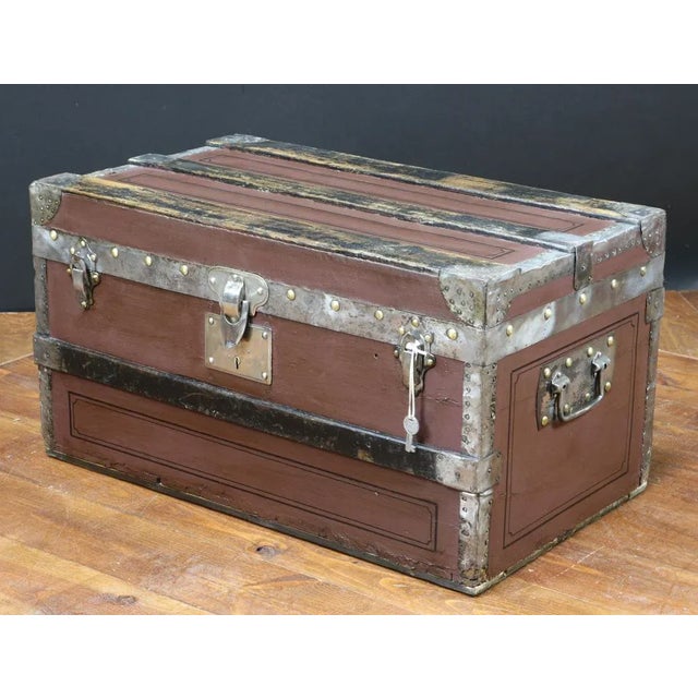 Antique French Wooden Crate with Key For Sale - Image 6 of 6