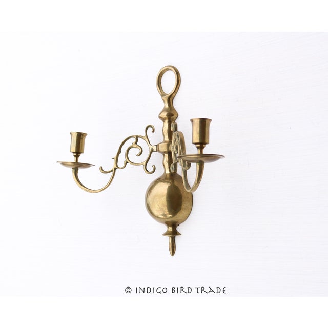 Traditional Large Vintage Solid Brass Ornate Traditional Sconce For Sale - Image 3 of 6