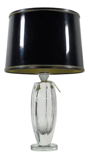 Engraved Crystal Table Lamp by Elis Bergh for Kosta Sweden, 1943