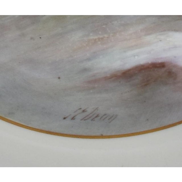 Ceramic Set of 4 Antique Minton for Tiffany Hand Painted Fish Cabinet Plates Gold Rim For Sale - Image 7 of 14