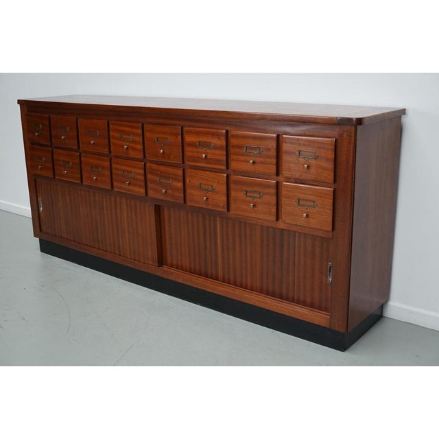 Vintage Dutch Hardwood Filing Cabinet For Sale - Image 12 of 18
