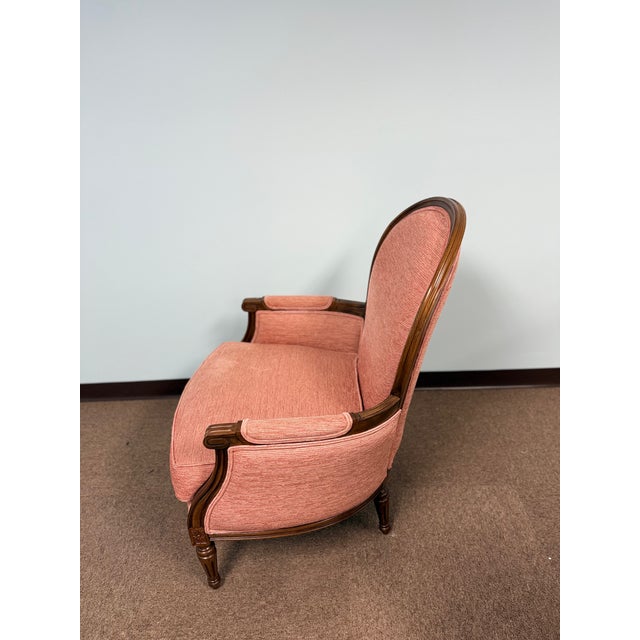 French 1980s Upholstered Accent Chair / Side Chair For Sale - Image 3 of 4