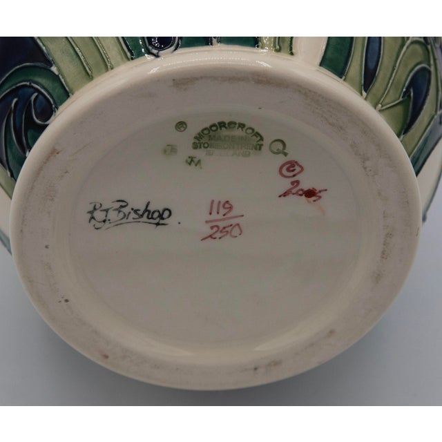 Ceramic Moorcroft by Rachel Bishop Pottery Vase - Limited Edition - Study in Blue - 17" For Sale - Image 7 of 8