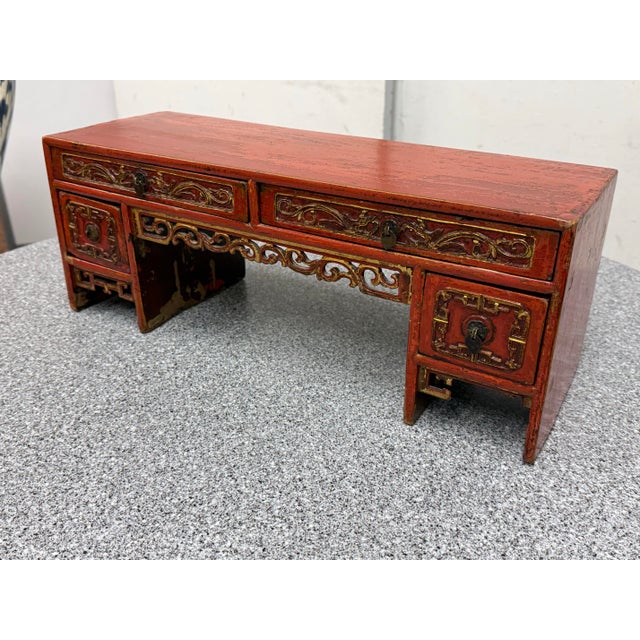 Antique Chinese Red Altar Table Box For Sale In San Francisco - Image 6 of 12