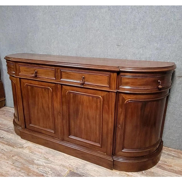 Napoleon III Half-Moon Shaped Buffet in Cuban Mahogany For Sale - Image 3 of 4