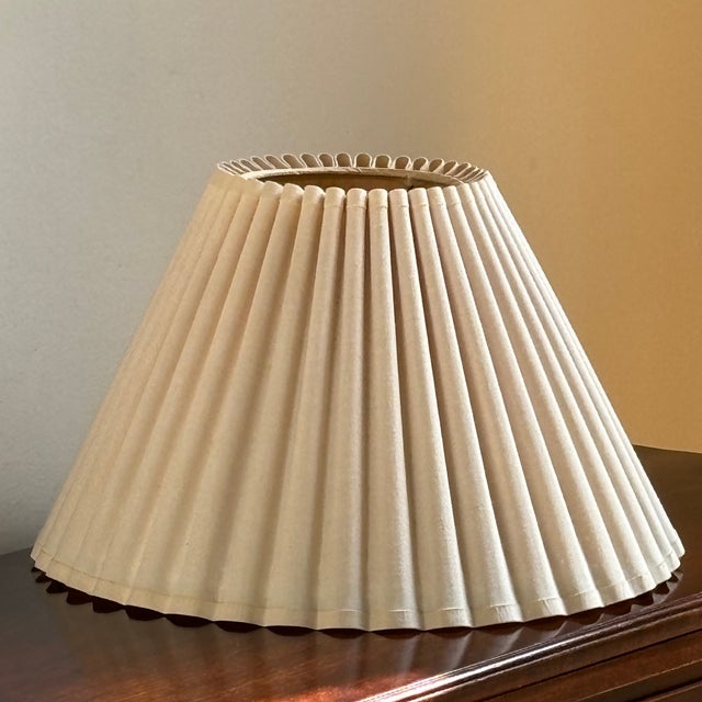 Metal Small Mid-20th Century Scalloped Lamp Shade For Sale - Image 7 of 12