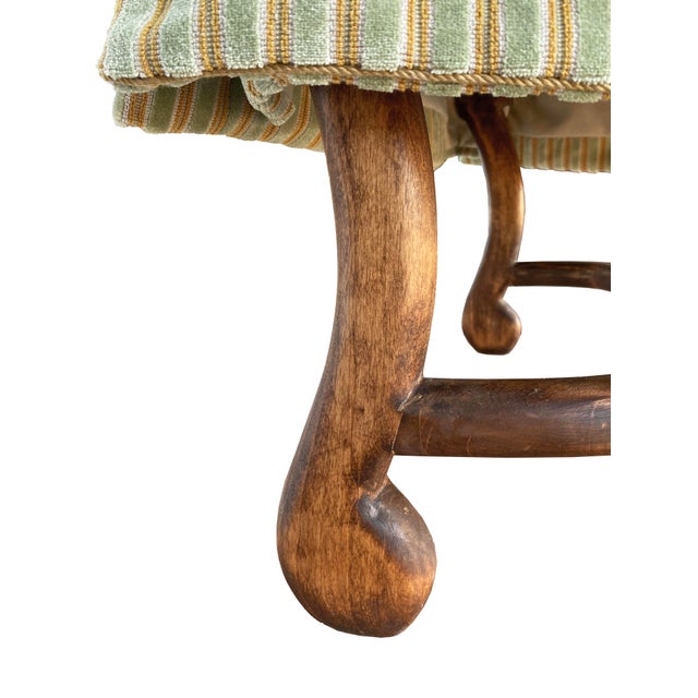 Late 20th Century Velvet Striped Kreiss Ottoman For Sale - Image 10 of 10