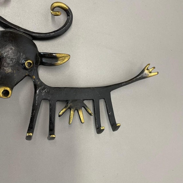 Brass Cow Hook attributed to Walter Bosse for Herta Baller, Austria, 1950s For Sale - Image 6 of 18