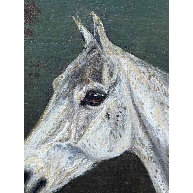 Grisette Grey Mare Equestrian Oil Painting Dated 1925 Painted From Life at Nantwich With Links to the Grosvenor Sporting Sphere and Cheshire Hunt For Sale - Image 11 of 18