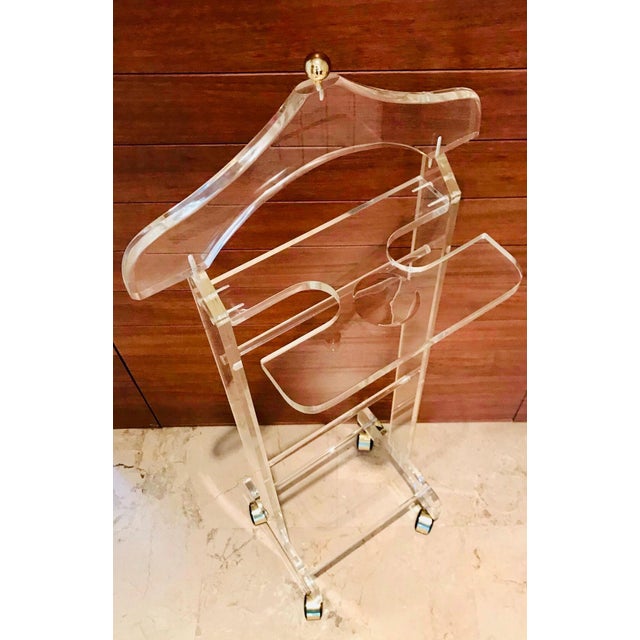 Mid 20th Century Modern Lucite Valet Stand Dressboy with Wheels For Sale - Image 9 of 18