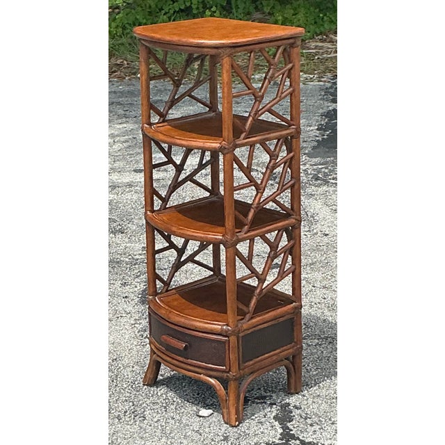 Vintage Boho Rattan Etagere For Sale In West Palm - Image 6 of 8