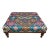 Aztec Pattern Rug Print Fabric Upholstered Square Coffee Table With Turned Legs For Sale
