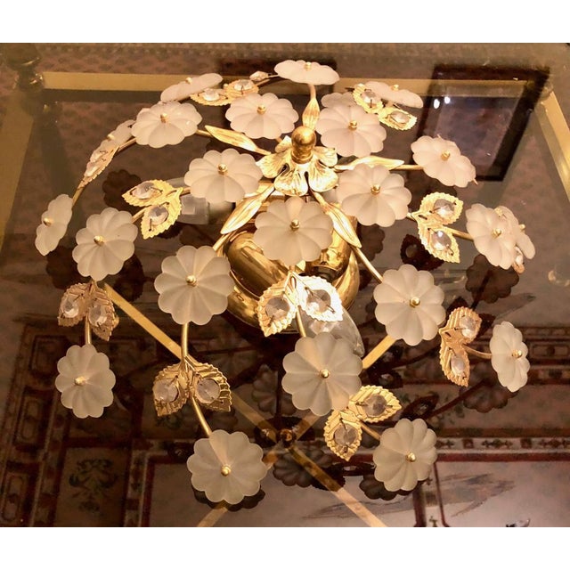 Large Mid-Century Ceiling Lamp in Murano Glass with Floral Pattern by Ernst Palme, Germany, 1970s For Sale - Image 12 of 12