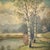 Pair of Petite Mid-Century Birch Trees & River Landscape Paintings For Sale - Image 4 of 10