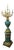 Verdant Royalty – Louis XVI-Inspired Porcelain Candelabra With Ornate Gilded Pedestal & Sculptural Bronze Accents For Sale