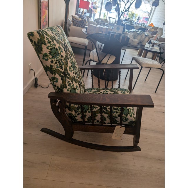 1920s 1920s Vintage Wood Rocker Recliner For Sale - Image 5 of 7