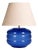 Hand-Blown Glass Table Lamp with Linen Shade in Rose by Svitanok For Sale