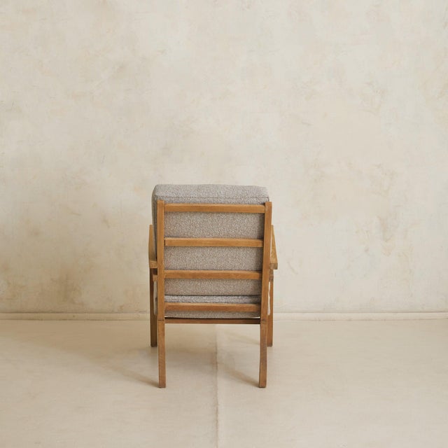 French Lounge Chair + Pillow in the Manner of René Gabriel, 1940s - 2 Available For Sale In Chicago - Image 6 of 11